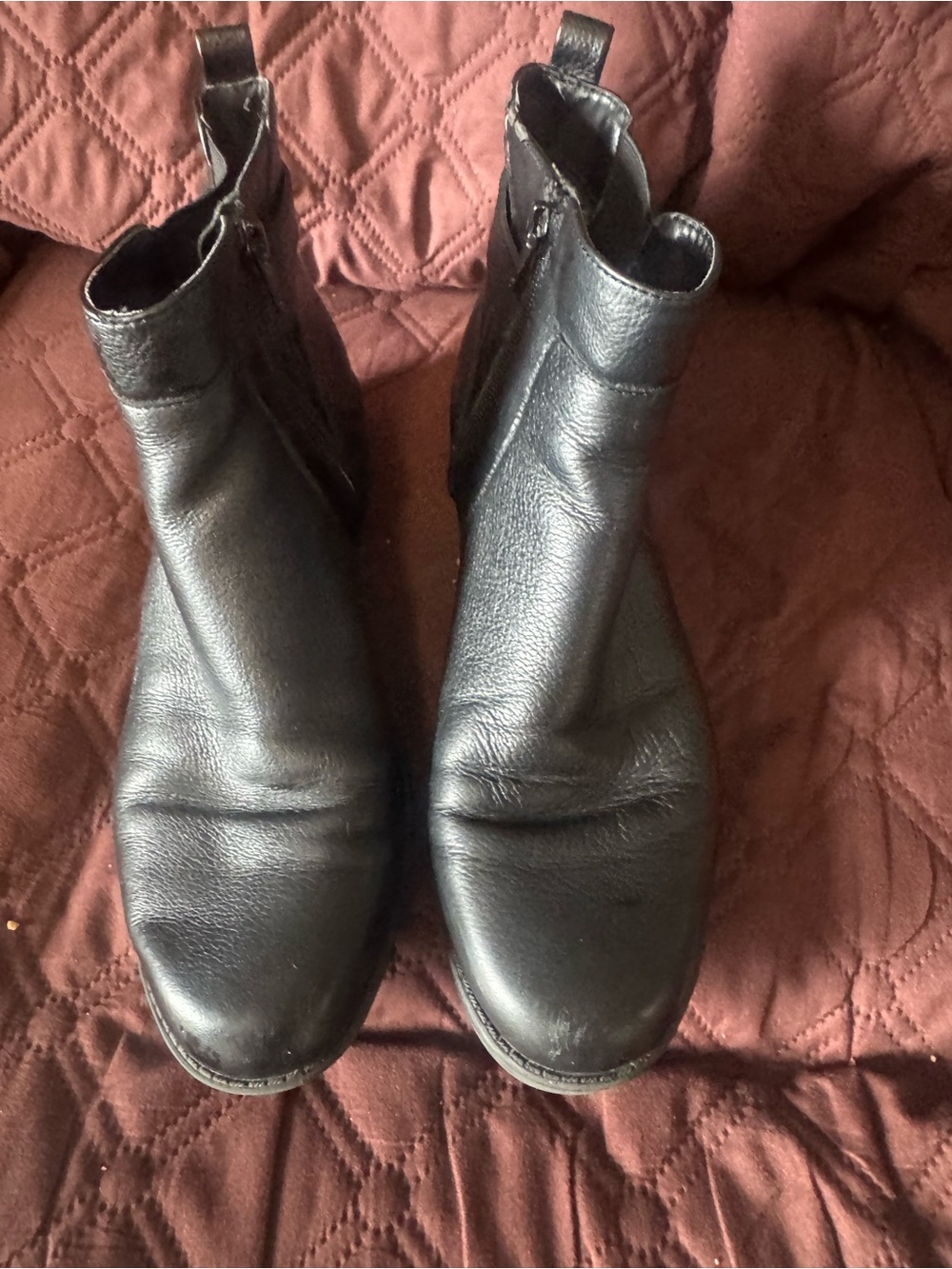 Women’s Black Leather Chukka Boots - Sleek Zip-Side Design